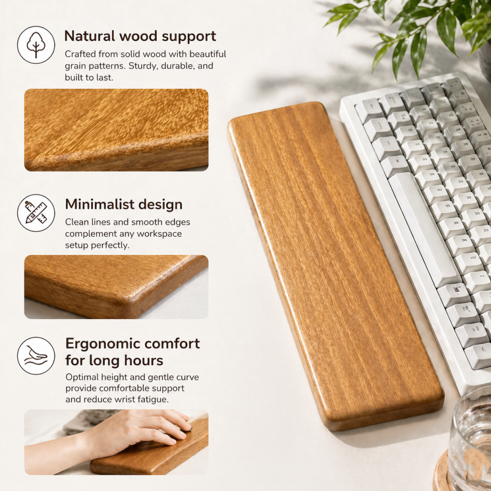 Solid Wood Wrist Rest